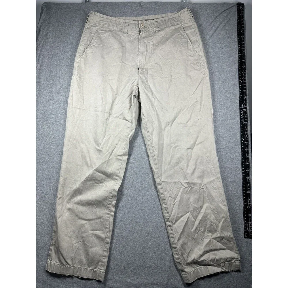 DKNY Mens Beige Chino Slim Straight Leg Super Soft Cotton Blend Size 34x34